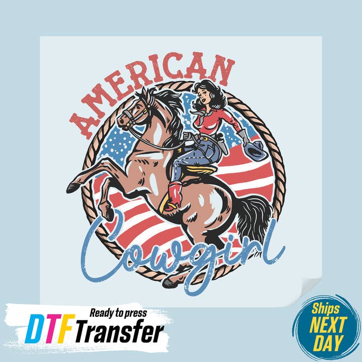 American Cowgirl DTF Transfer for wholesale by DTF Office
