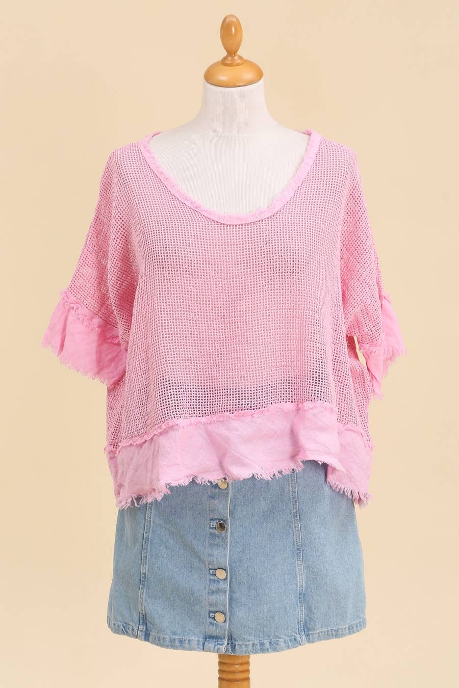 LINEN & COTTON HOUSE – Großhandel Bluse – Damen – TOP AUS BAUMWOLLSTRICK 23911 100 % BAUMWOLLE44