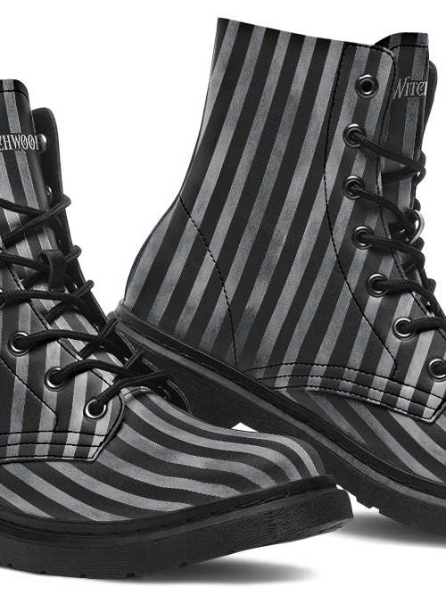 Botines veganos - Rayas desgastadas - Carbón/Negro para venta al por mayor de Witchwood Bags