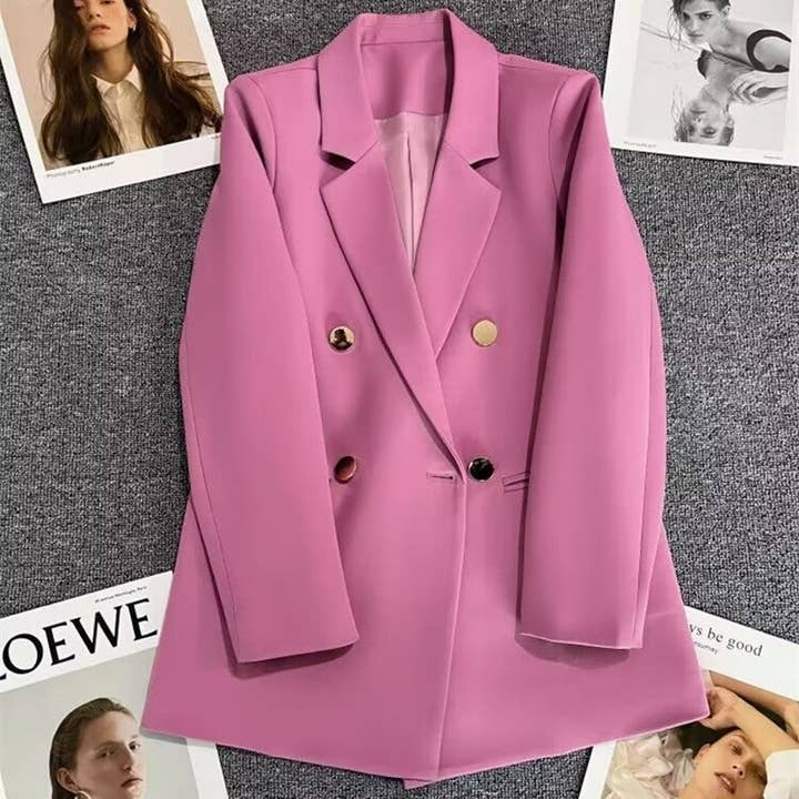Veste de costume polyvalente de style court à boucle en métal de couleur unie pour la vente par UZ Wholesale Store