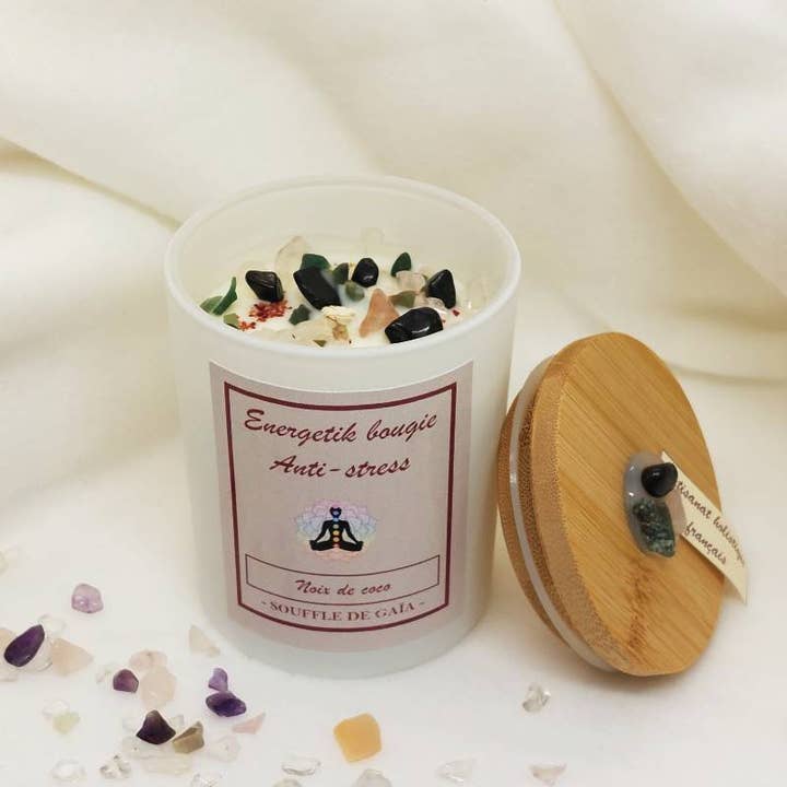Bougie anti-stress - Noix de Coco -bougie bijou parfumée pour la vente par Sarl SdG / Souffle de Gaïa