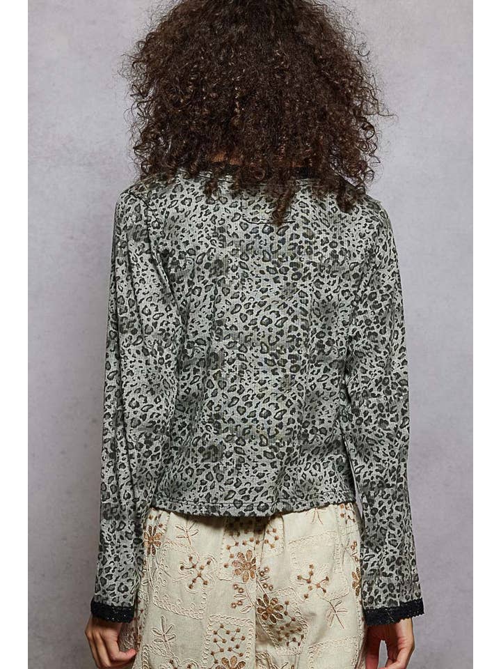 Pol Clothing - Wholesale Knit Top - Women's - Round neck long sleeve animal print rib knit top3