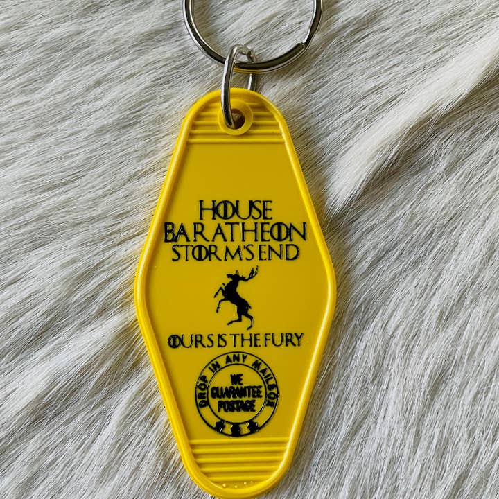 Motel Key Fob - House Baratheon (HotD, GoT) for wholesale by The 3 Sisters Design Co.
