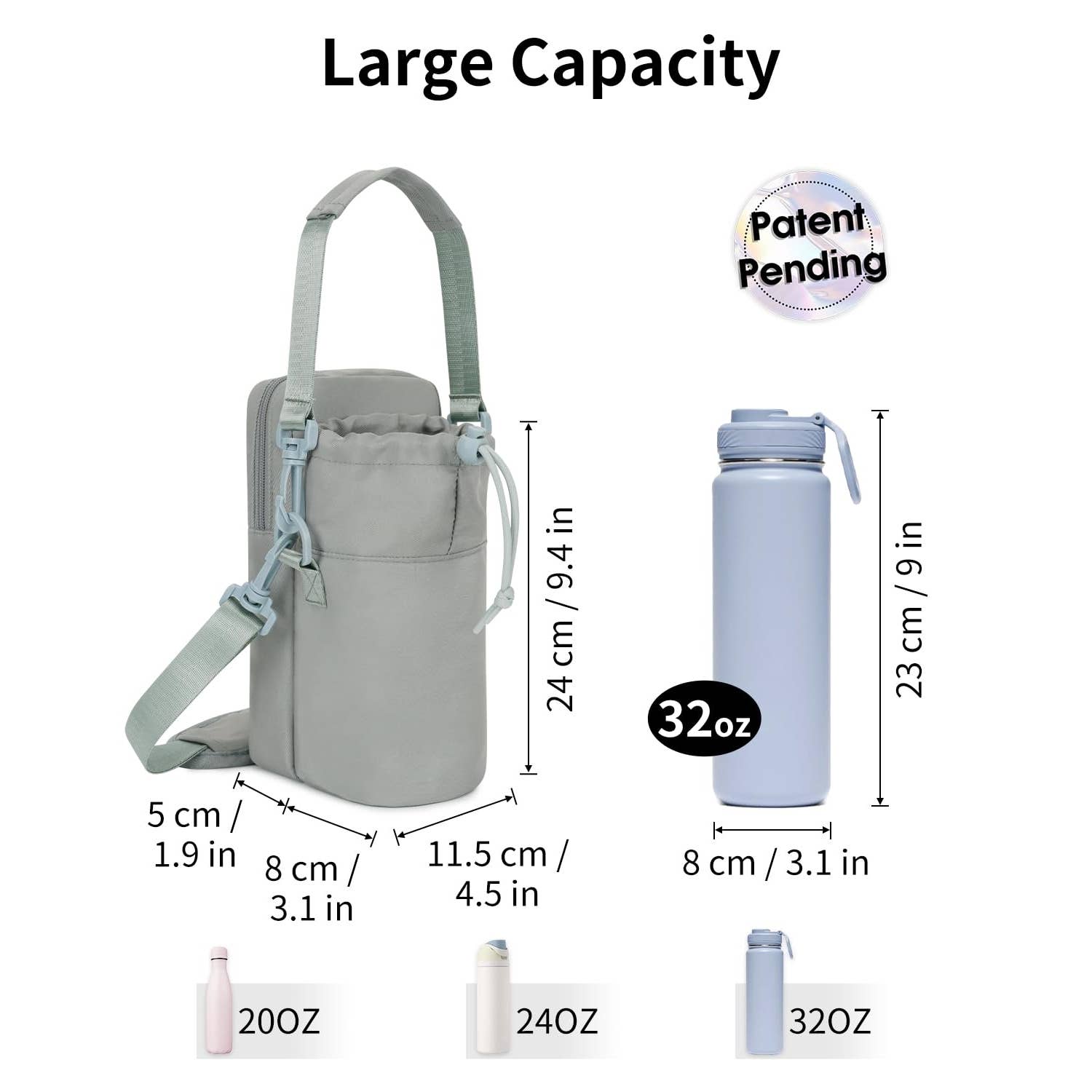 wandf – wholesale Crossbody-väska – Unisex – Vattenflaskhållare med telefonficka för vandring19