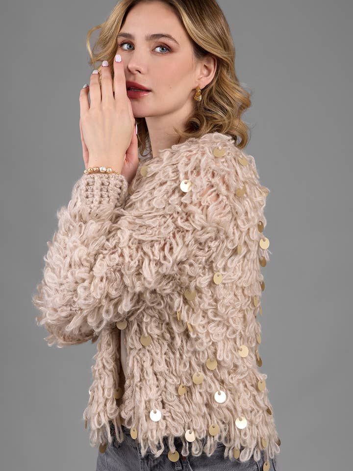 Glänsande stickad tröja för wholesale av SAACHI