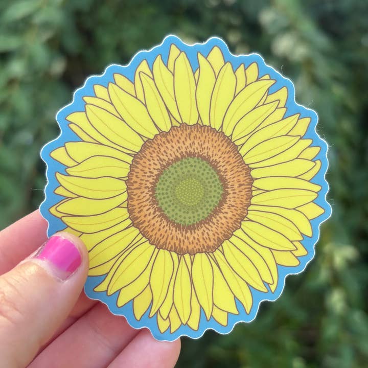 Sunflower, vinyl sticker for wholesale by Heart Stone Gallery