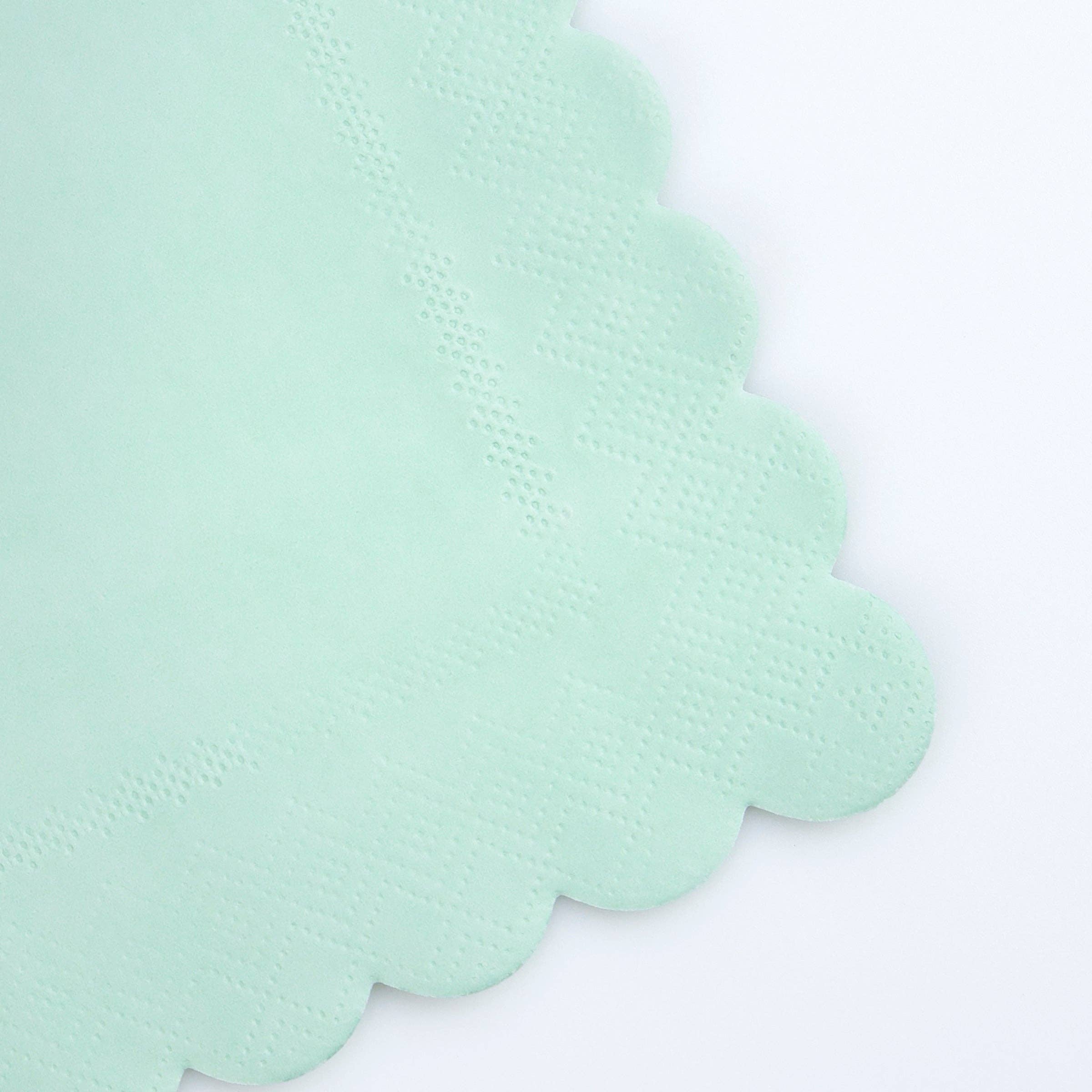 Meri Meri – wholesale Disposable napkin – Sea Foam Green Large Napkins2