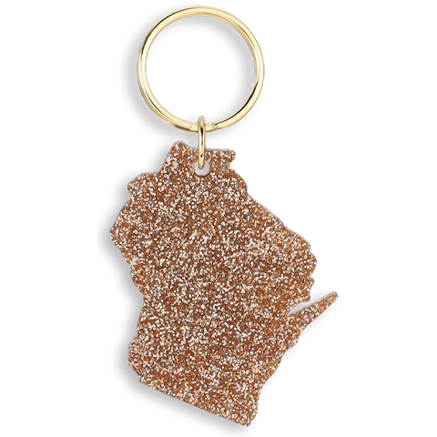 Lucky Feather - Wholesale Keychain - Women's - Glitter Keychain - State - WISCONSIN1