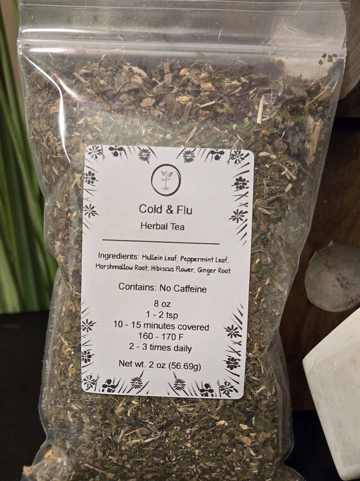 Tisane pour le rhume et la grippe pour la vente par Radiant Roots Herbs and Wellness