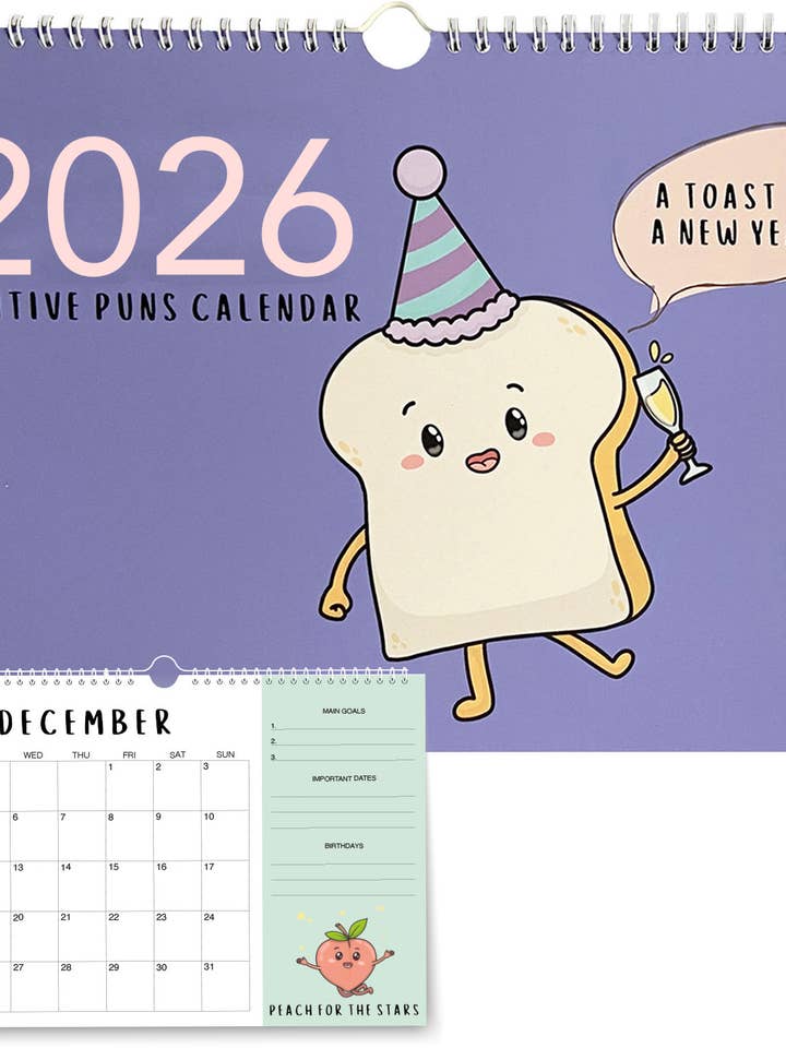 Calendario de Pared 2026 con Juegos de Palabras Positivos para venta al por mayor de BYANIKA