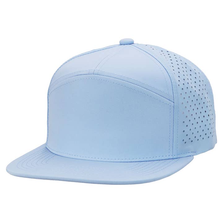 Cap Zone - Wholesale Flat Brim Cap - Unisex - 7 Panel Flat Bill Perforated Snapback16