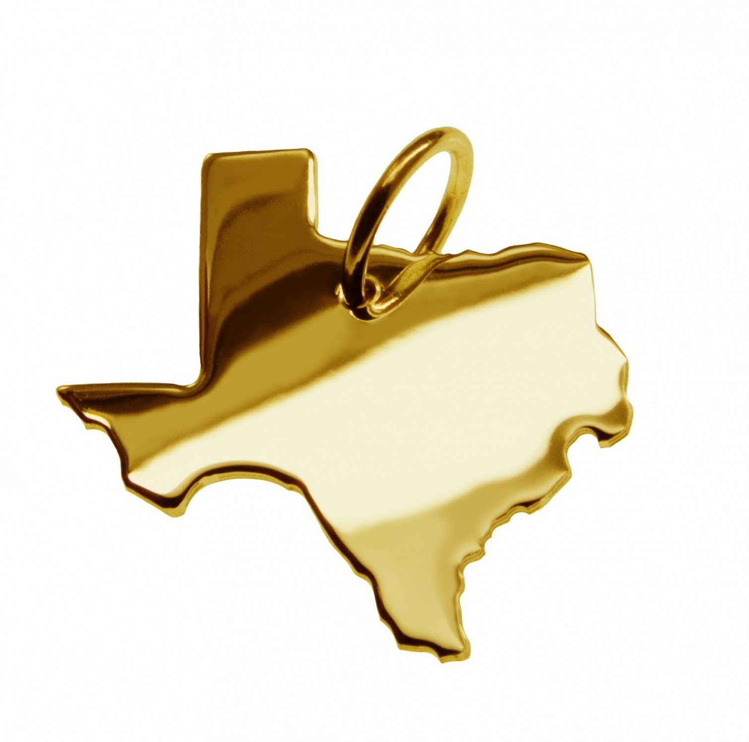 Chain pendant in the shape of the map of North America in solid 585 yellow gold
