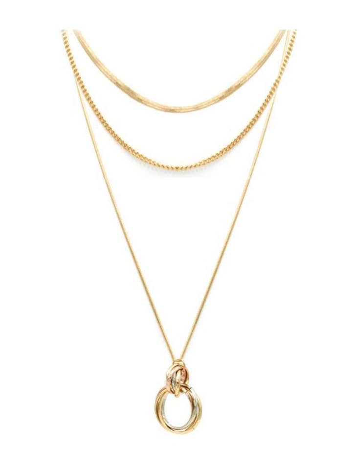 Collana a strati con pendente in metallo misto per la vendita all'ingrosso da parte di Été Rose