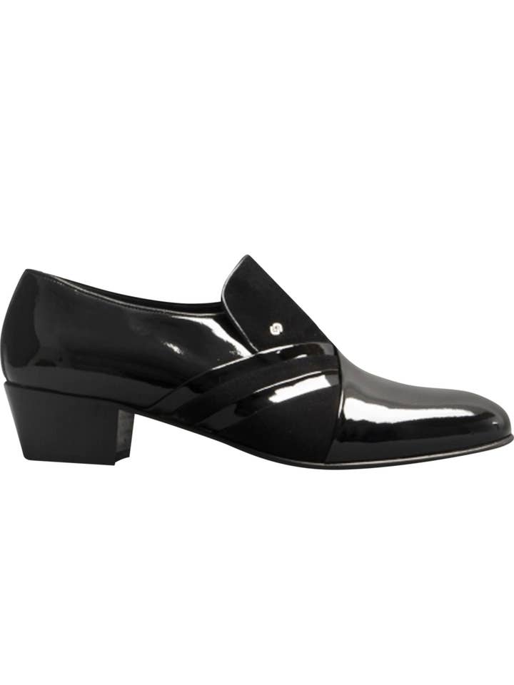 Club Cubano - Wholesale Oxford Shoes - Men's - PABLO Mens Patent Leather Cuban Heel Shoes Black