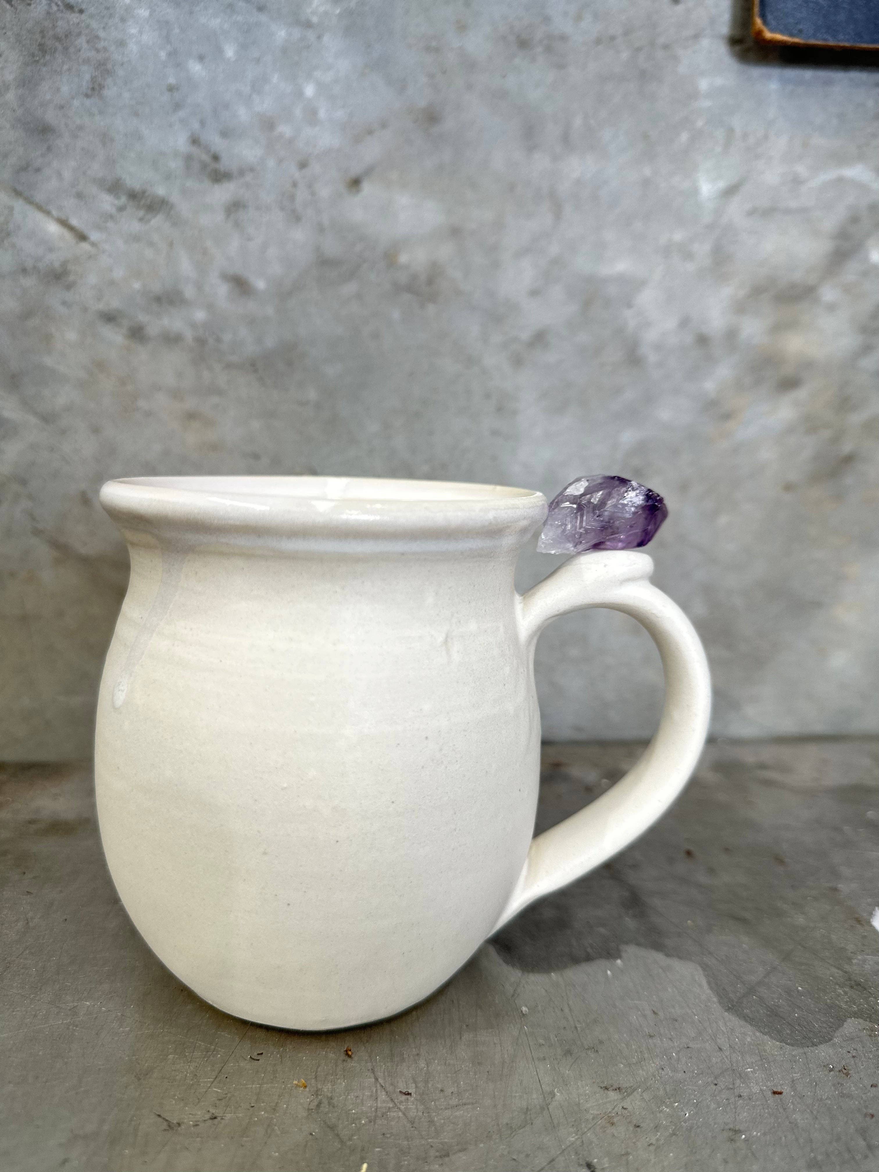 Carys Martin Ceramics - Wholesale Coffee Mug - Angel Wing Amethyst Crystal Mug3