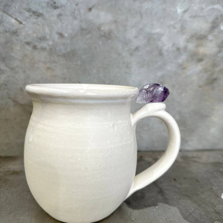 Carys Martin Ceramics - Wholesale Coffee Mug - Angel Wing Amethyst Crystal Mug3