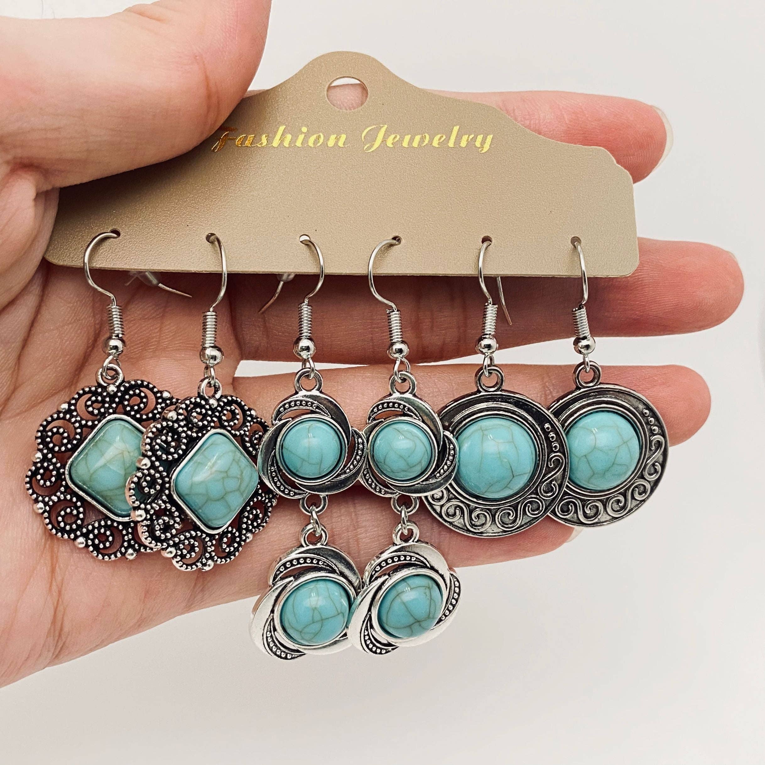 Mio Queena – wholesale Jewellery set – 3Pairs/set Boho Earrings in Different Styles - BJ13