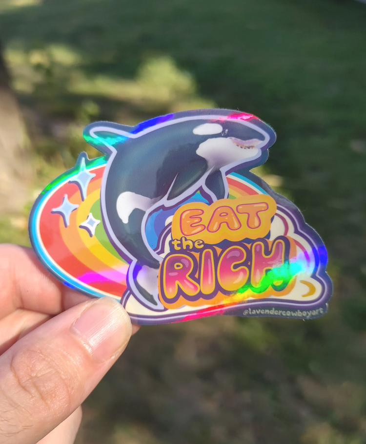 Lavender Cowboy Art - Venta al por mayor Pegatina - Pegatina de vinilo orca COME a los RICOS0