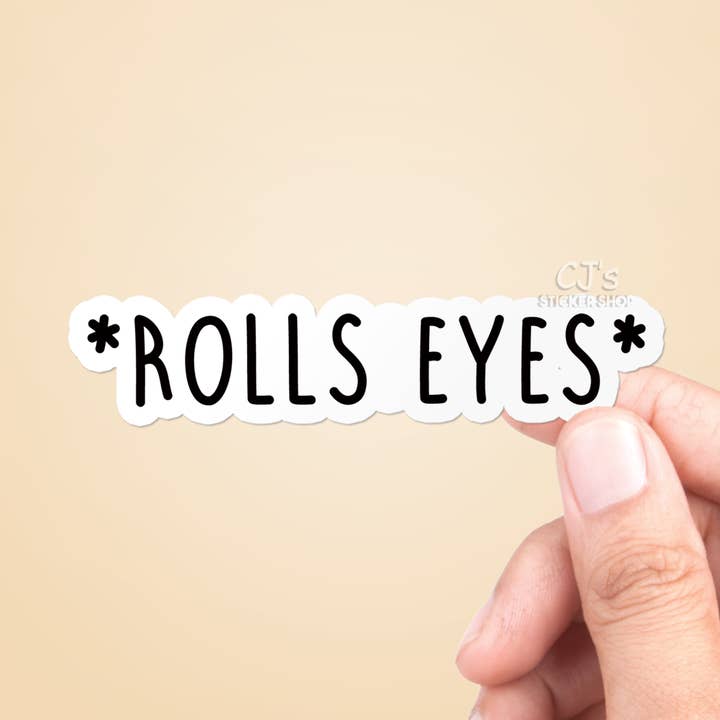 Rolls Eyes Sticker Vinyl Decal for wholesale by CJ's Sticker Shop
