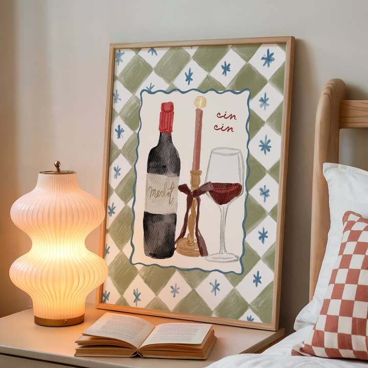 Moonshine Prints - Wholesale Art Print - Cin Cin Red Wine Print2