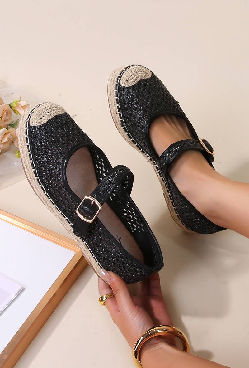 BELLICY / Cink-me - Wholesale Wedges - Women's - Espadrilles in faux woven fibers with strap, PA25-360