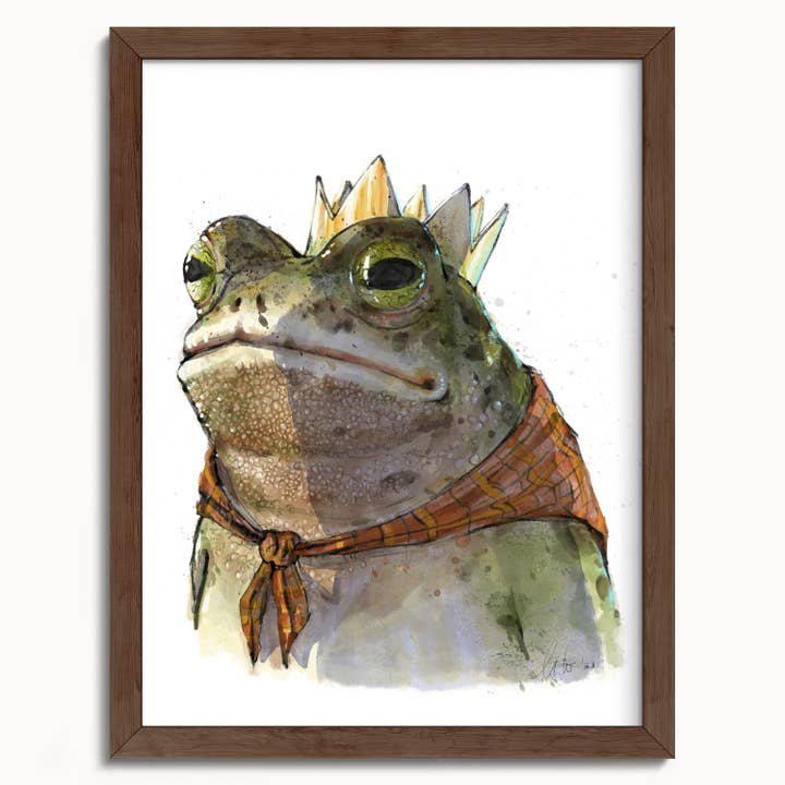 The Ugly Cat Studio - Wholesale Art Print - Toad King Watercolour Fine Art Print16
