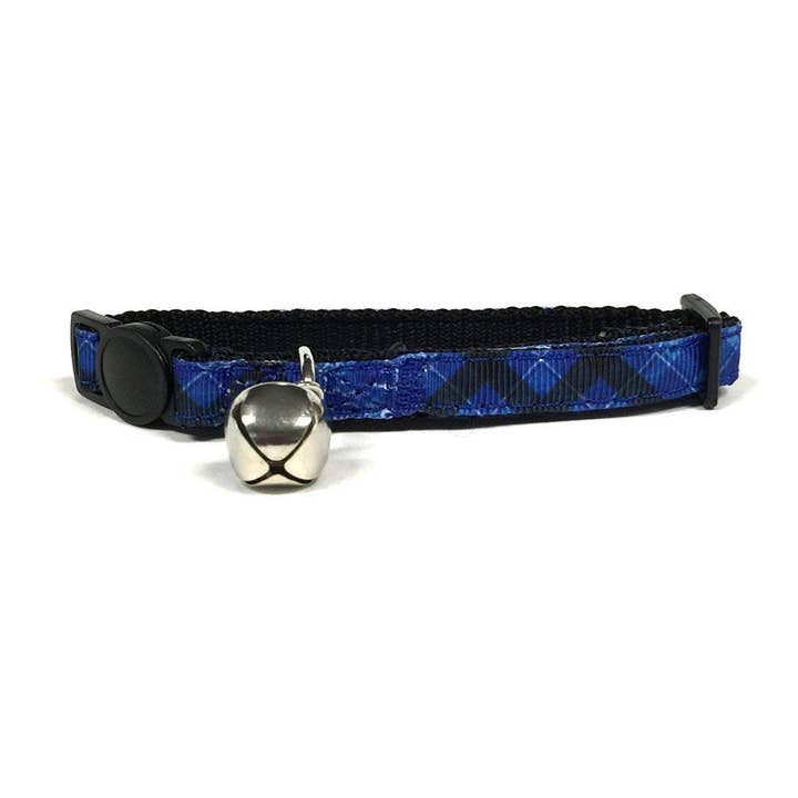 Midlee Blue Plaid Cat Collar for wholesale by Midlee Designs