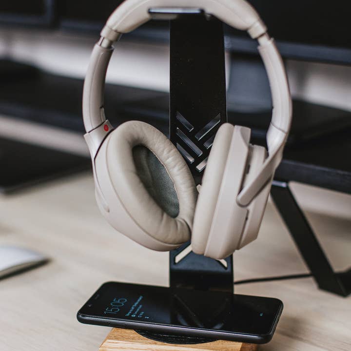 Halostands – wholesale Bärbar laddare – Hörlurar stå trä, hörlurshållare, gamer gåvor, hem-148