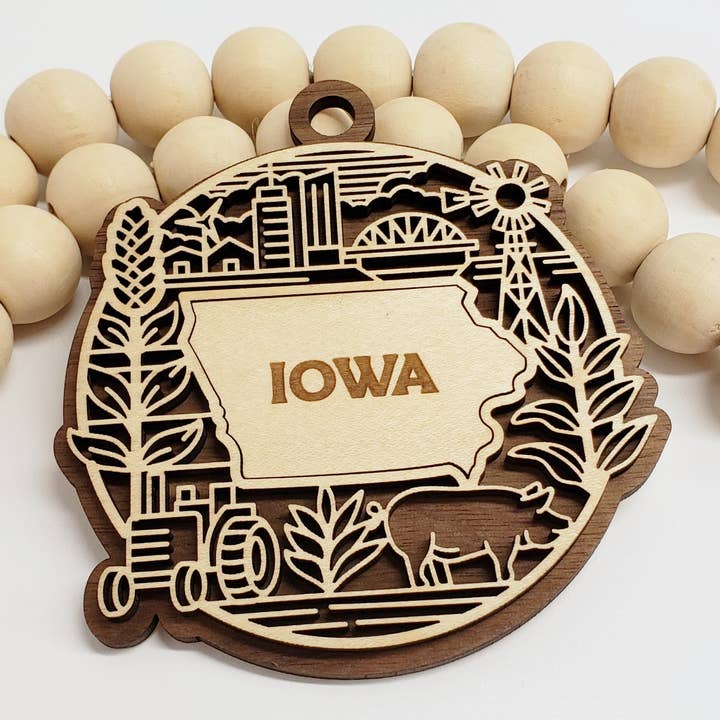 Iowa State Heritage Ornament for wholesale by Ashley's Creations KS