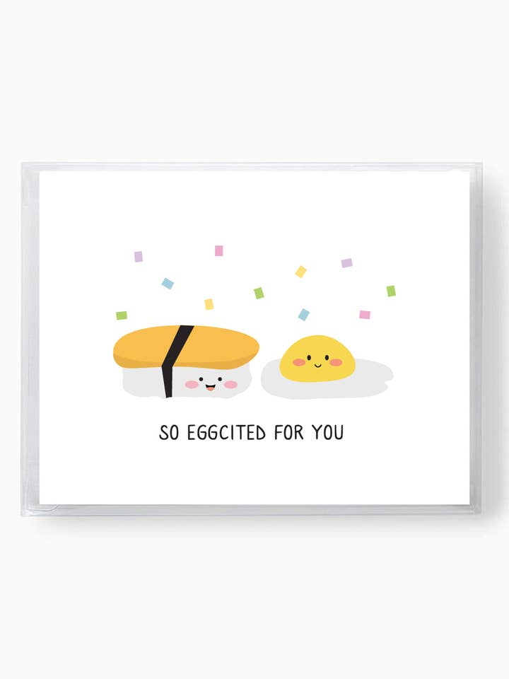 So Eggcited For You (Tamago) Card | Boxed Set of 6 for wholesale by Tickle Me Lavender
