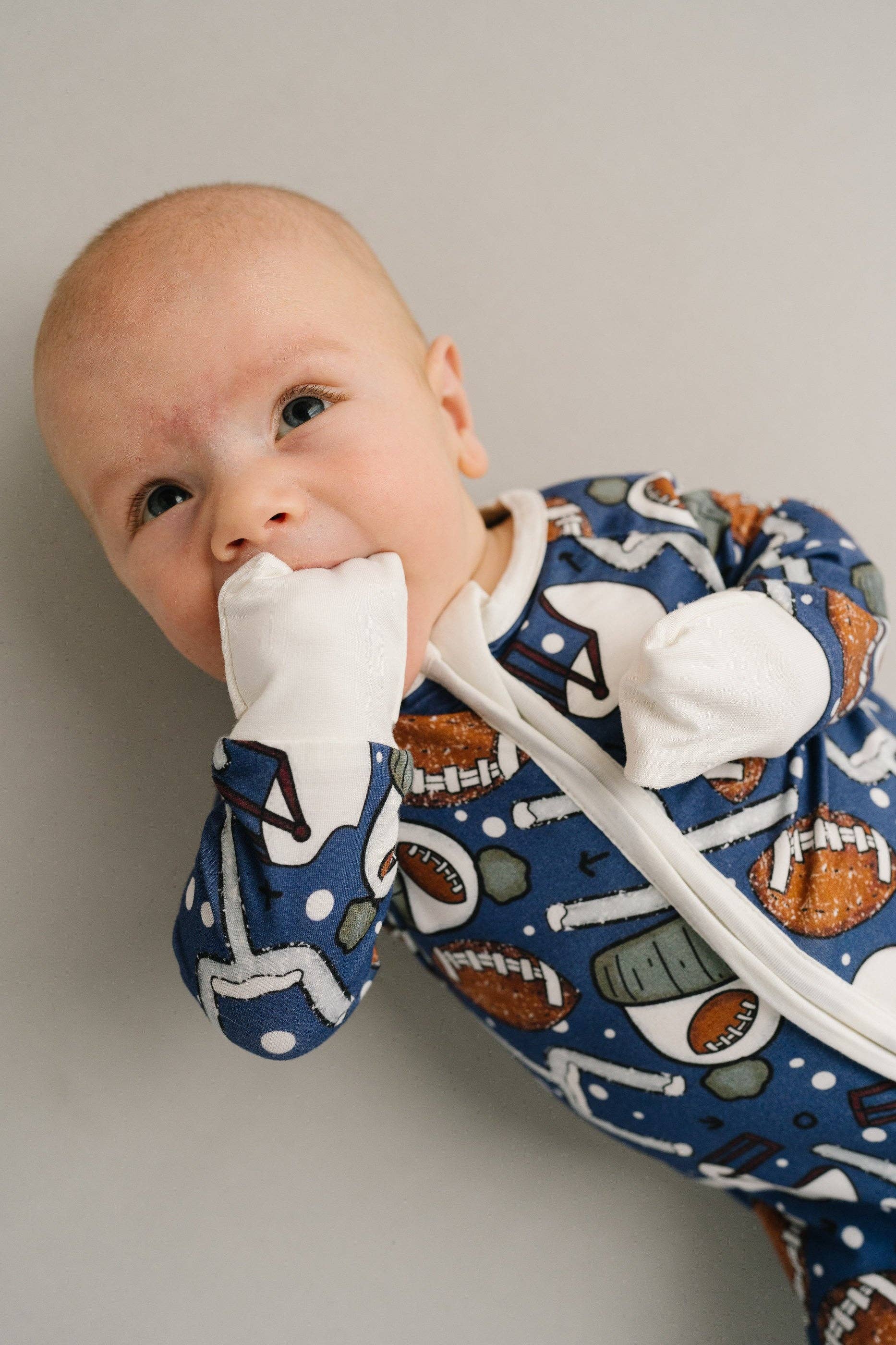 Little One Shop - Wholesale Sleepsuit - Baby - Winter Football Bamboo Sleeper7