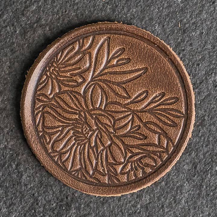 Ox & Pine - Vendita all'ingrosso Toppe - Toppe in Pelle Floreale con Chiusura a Strappo Opzionale - Cerchio9