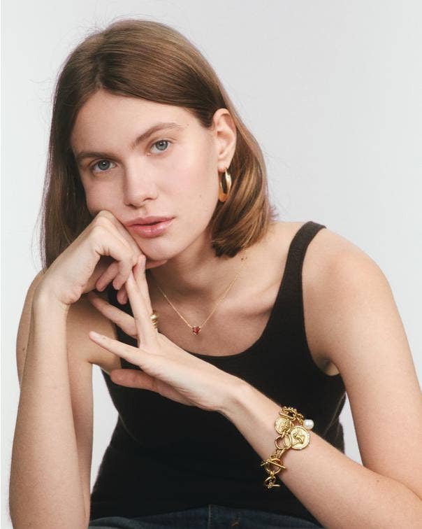 HoopLa – wholesale Berlockarmband – Cleo Coin Charm Armband 14K Guld & Silver-Vattentät7