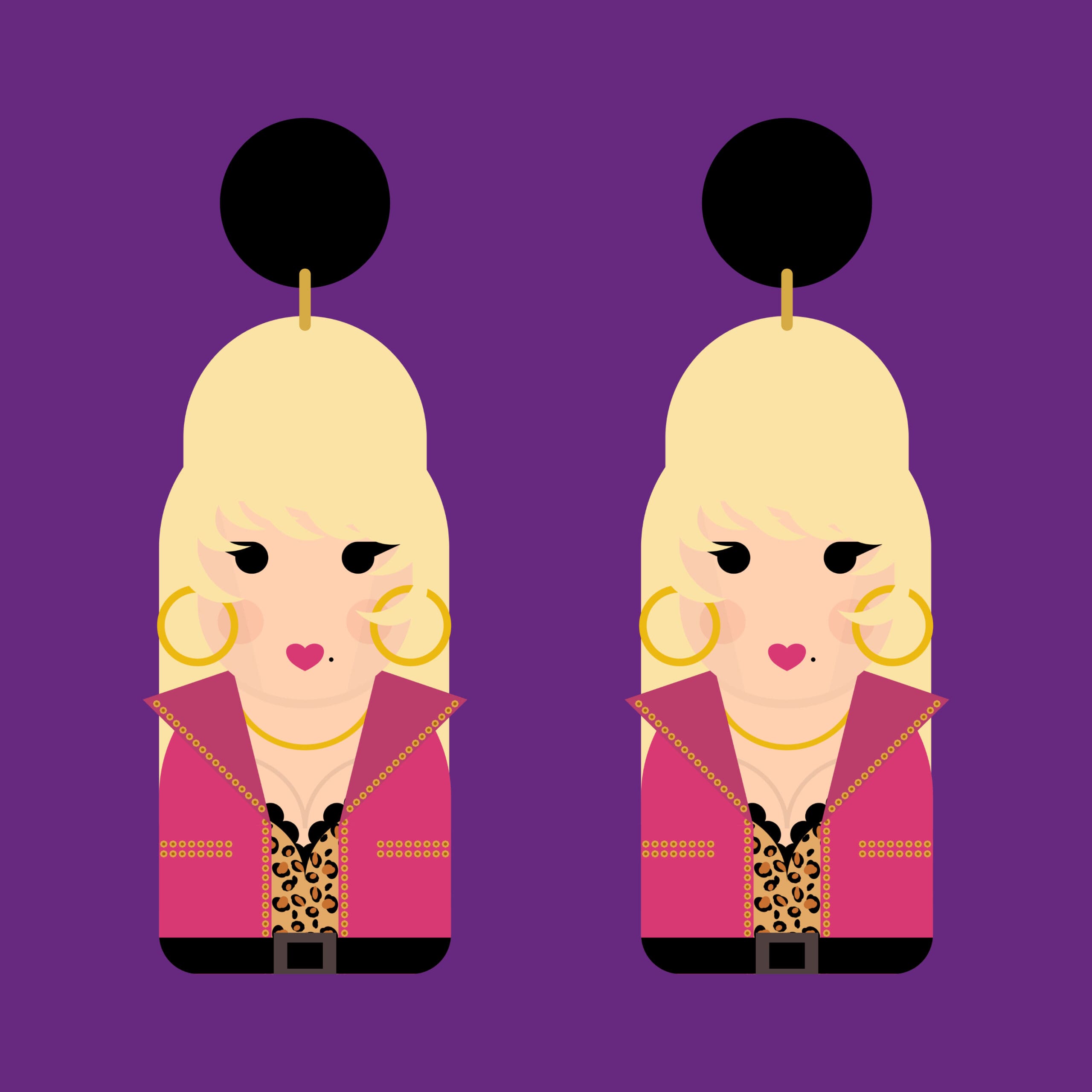 Hey There Munchquin – wholesale Dangle earrings – Wooden Icon inspired dangle earrings - Bowie Ziggy Stardust4