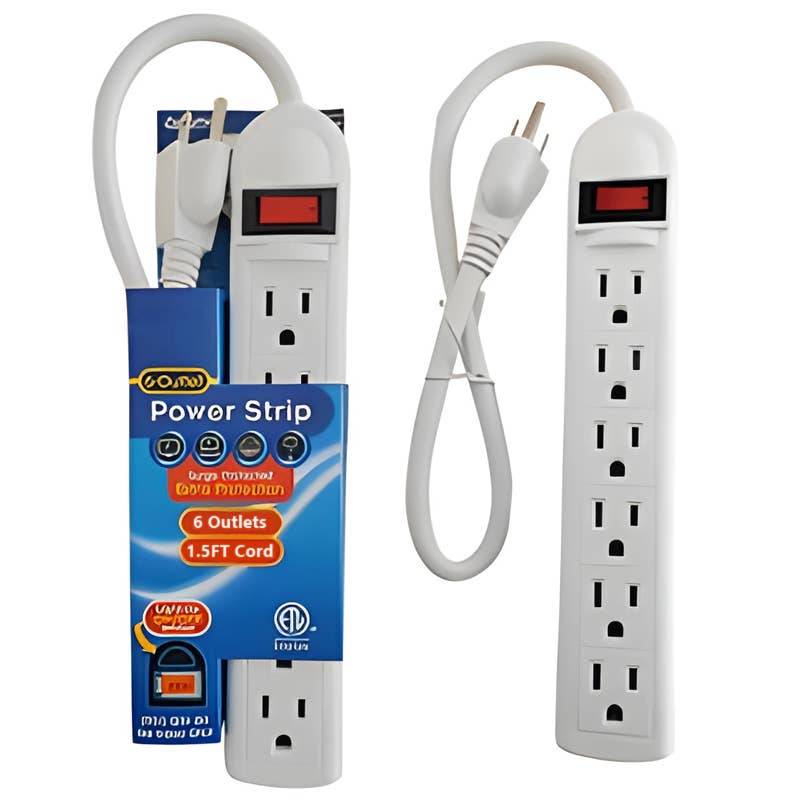 Deluxe Import Trading – wholesale Strömadapter – 6 uttag med strömbrytare på och av0