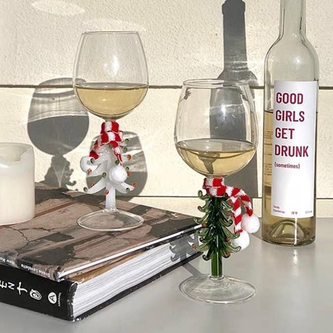INSPECIAL HOME – wholesale Wine glass – Handblown Christmas Tree Wine Glass Goblets Case Of 4010