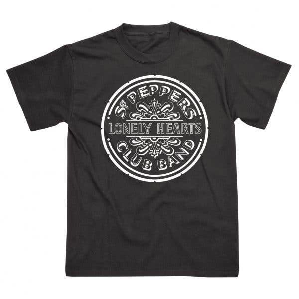 Black Sgt Pepper Mono T-Shirt for wholesale on Faire