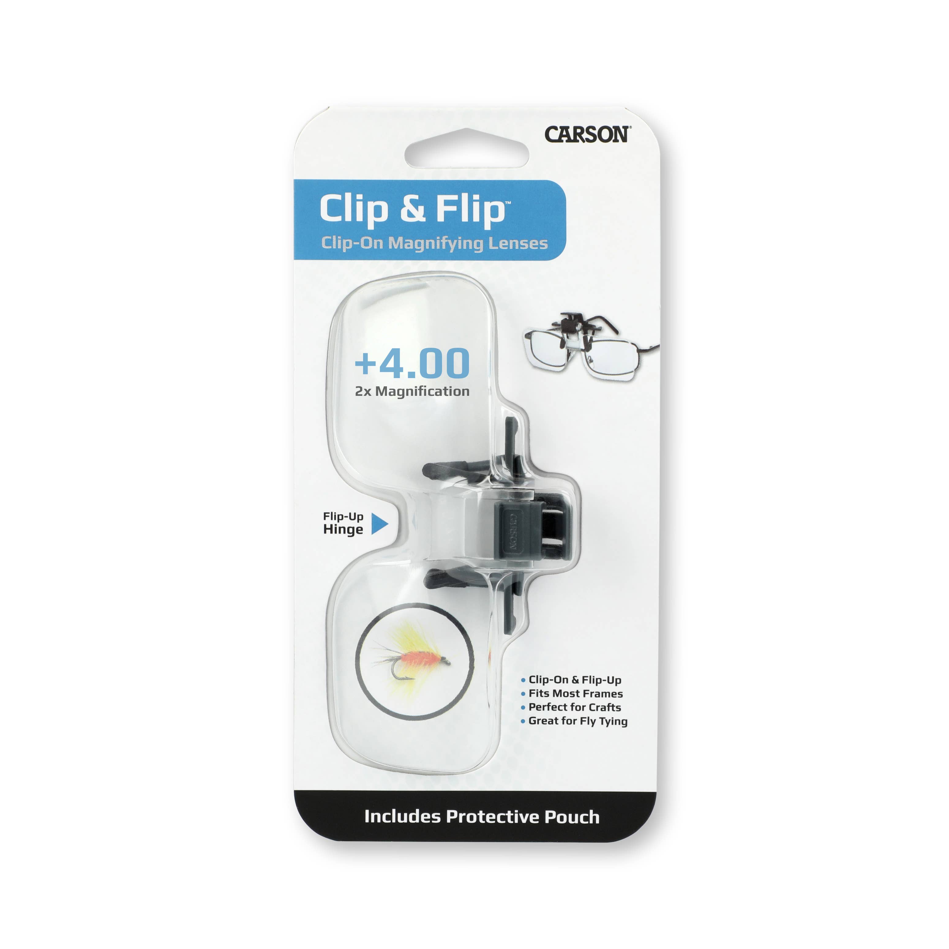 Carson - Wholesale Magnifying Glass - Clip & Flip™ 2x Clip on Magnifying Glass Lenses, Handsfree3