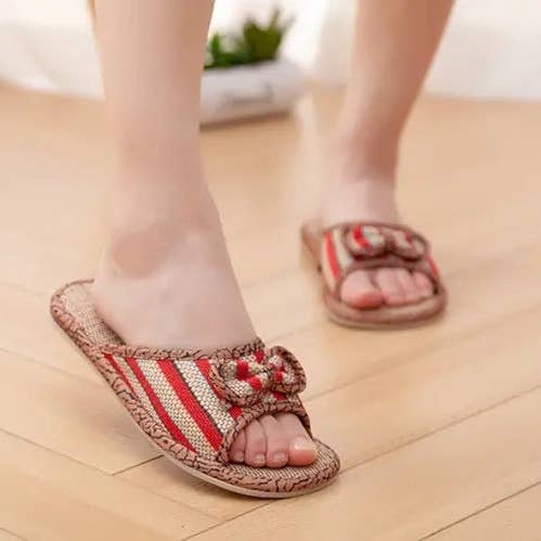 everythingbamboo - Vendita all'ingrosso Sandali - Donna - 2 paia di sandali da donna in canapa, pantofole, scarpe a farfalla, casual e comode, BSH05