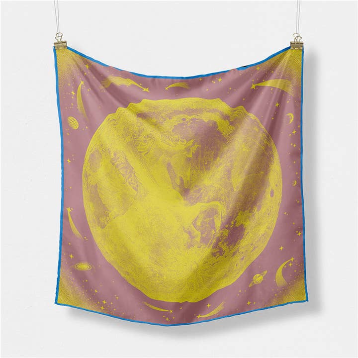 ACCITY - Wholesale Scarf - Women's - COSMIC SKY SILK SCARF TURBAN SQUARE SCARF_CWASC0653