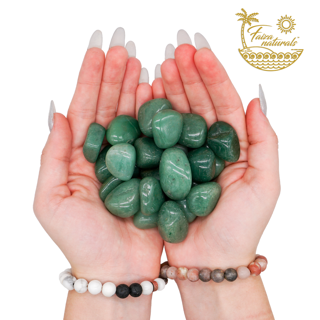 Faiza Naturals - Wholesale Spiritual Stone/Crystal - Green Aventurine Tumbled Crystals in Bulk1