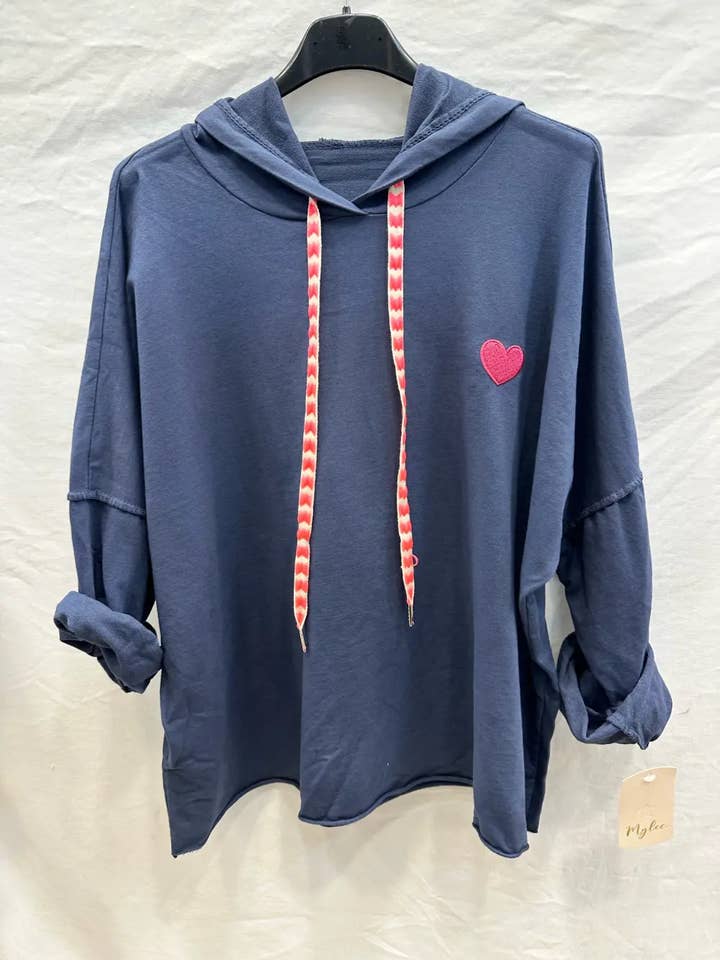 Mimi & Gogo - Wholesale Hoodie - Women's - Embroidered heart hoodie @9020_SweatCoeur9