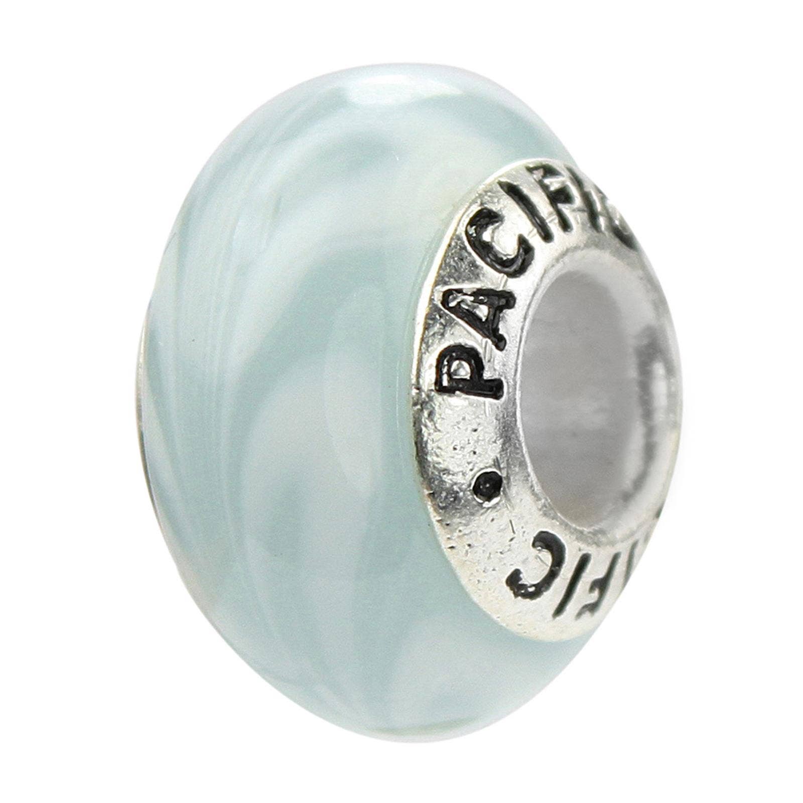 West Coast Jewelry - Wholesale Beads - Silver Murano Glass Bead - Beach Party0