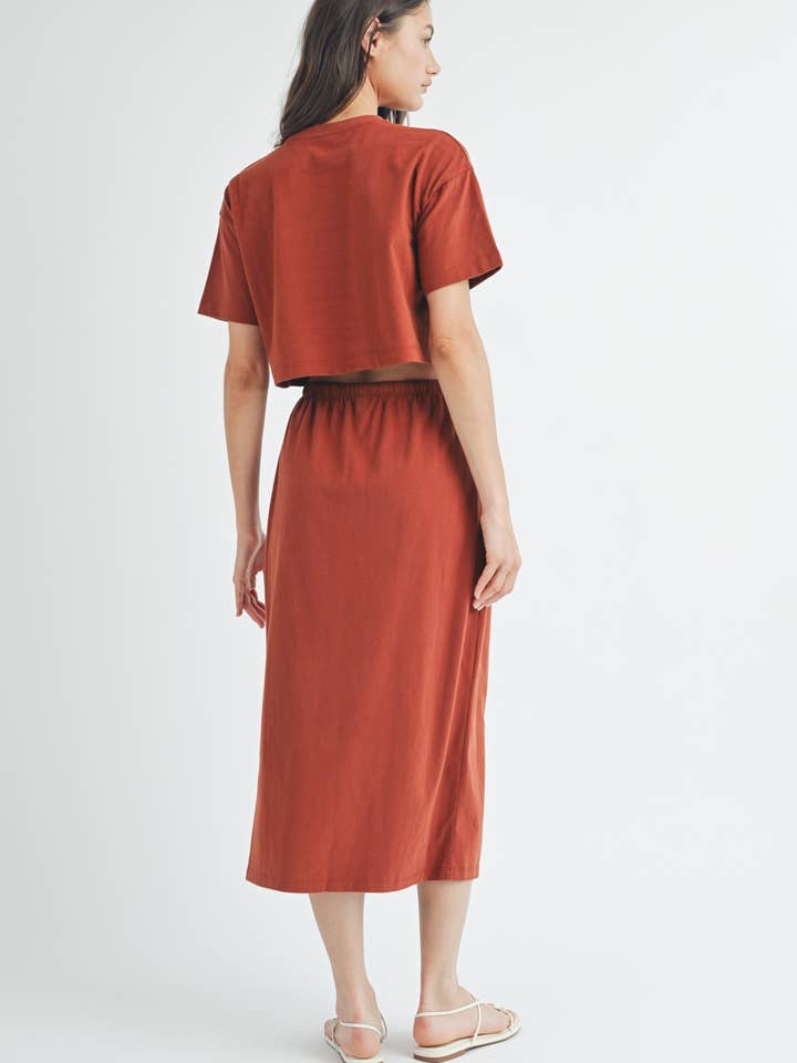 RUST COTTON TWO PIECE SET / WL24-8833 for wholesale on Faire2