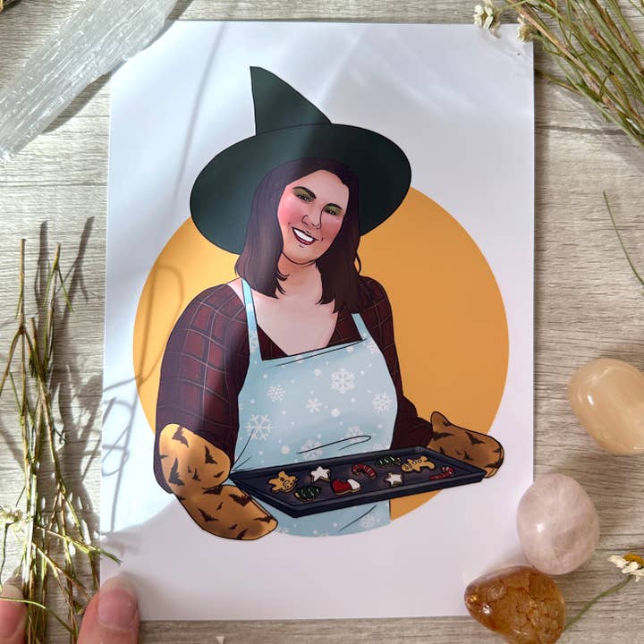 Impresión artística de bruja panadera - 8x10" y 5x7" para venta al por mayor de Rainbow Coven Designs