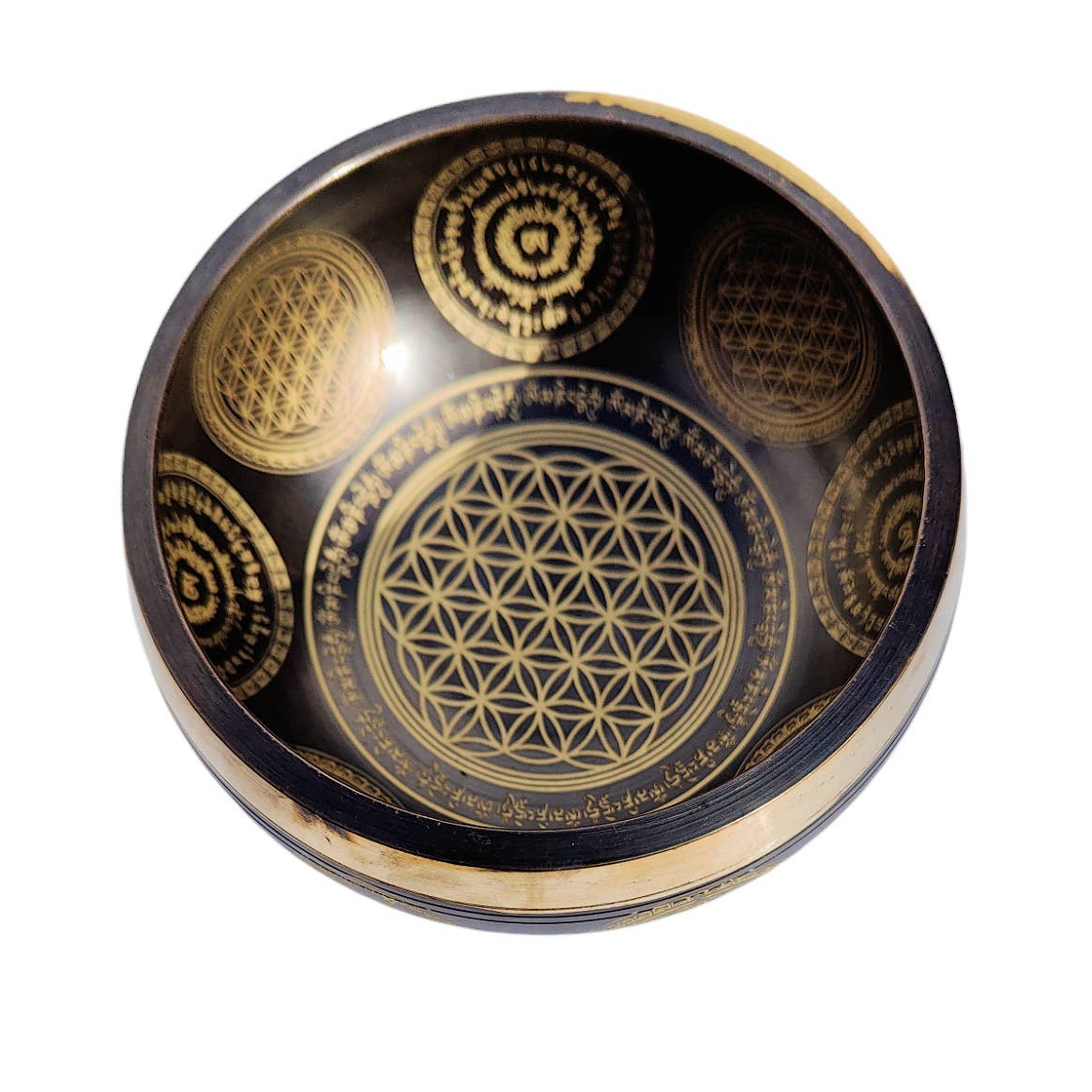 Dorjebajra Tibet Shop - Wholesale Meditation Supplies - Flower of life singing bowl 4.5" SBR-60150