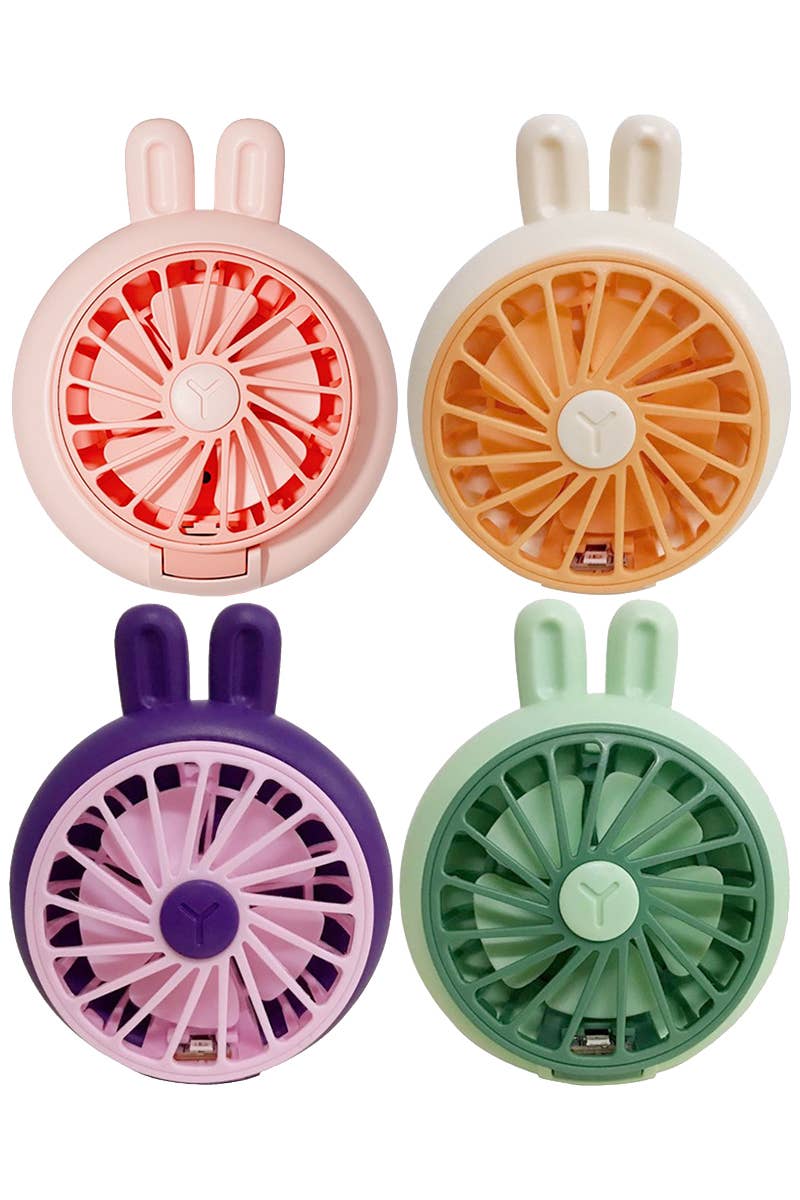 Cap Zone – Engroshandel Elektrisk håndholdt ventilator – Bunny Ear LED-lys Elektrisk ventilator Slap-armbåndsur2