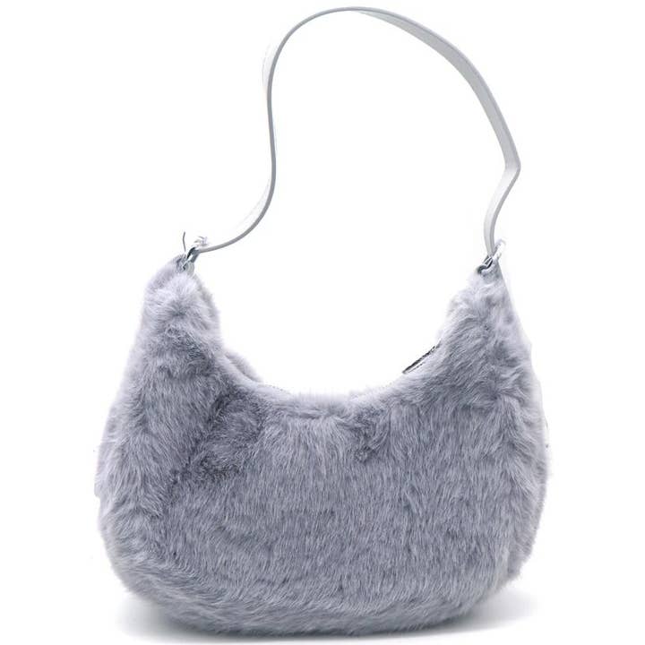 Officielmode - Wholesale Shoulder Bag - Women's - Banana Shape Faux Fur Bag