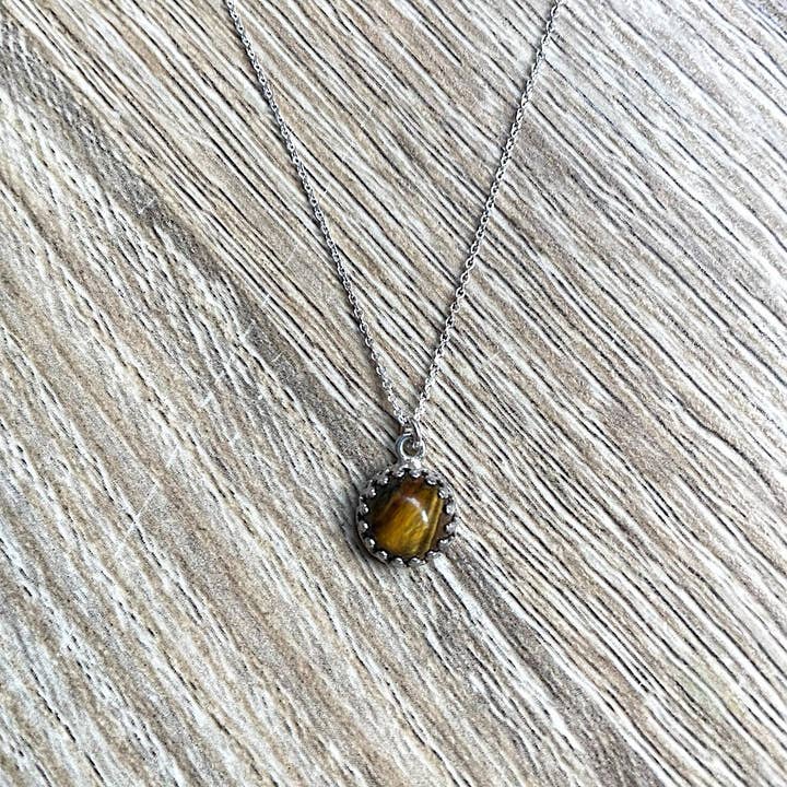 YSIE - Wholesale Pendant/Charm Necklace - Natural stone silver necklace Margaux3