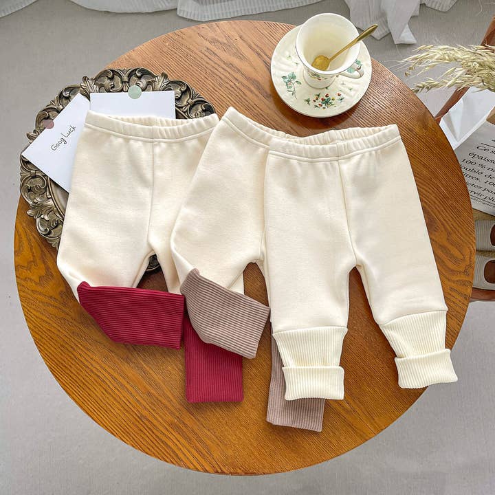 Autumn and Winter Arrival Color Patchwork Style Simple Fleece-Lined Pants for Kids for wholesale by MyKids-USA®